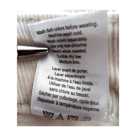 Coldwater Creek Wmns 12 Straight Leg Corduroy Stretch Trouser Pants Cream/Ivory - Picture 11 of 12